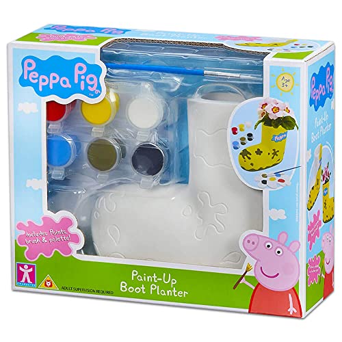 Peppa Pig Paint Up Boot Planter, Preschool Creative Toy, Paint up Plaster Boot, Gift for 3-5 Year Old