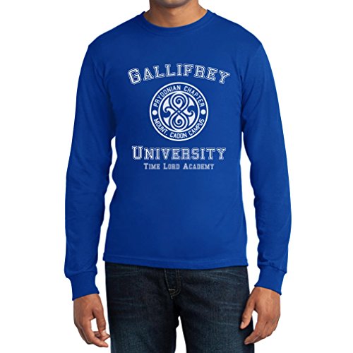 Gallifrey University Langarm Blau Medium T-Shirt - Doctor Time Academy Who