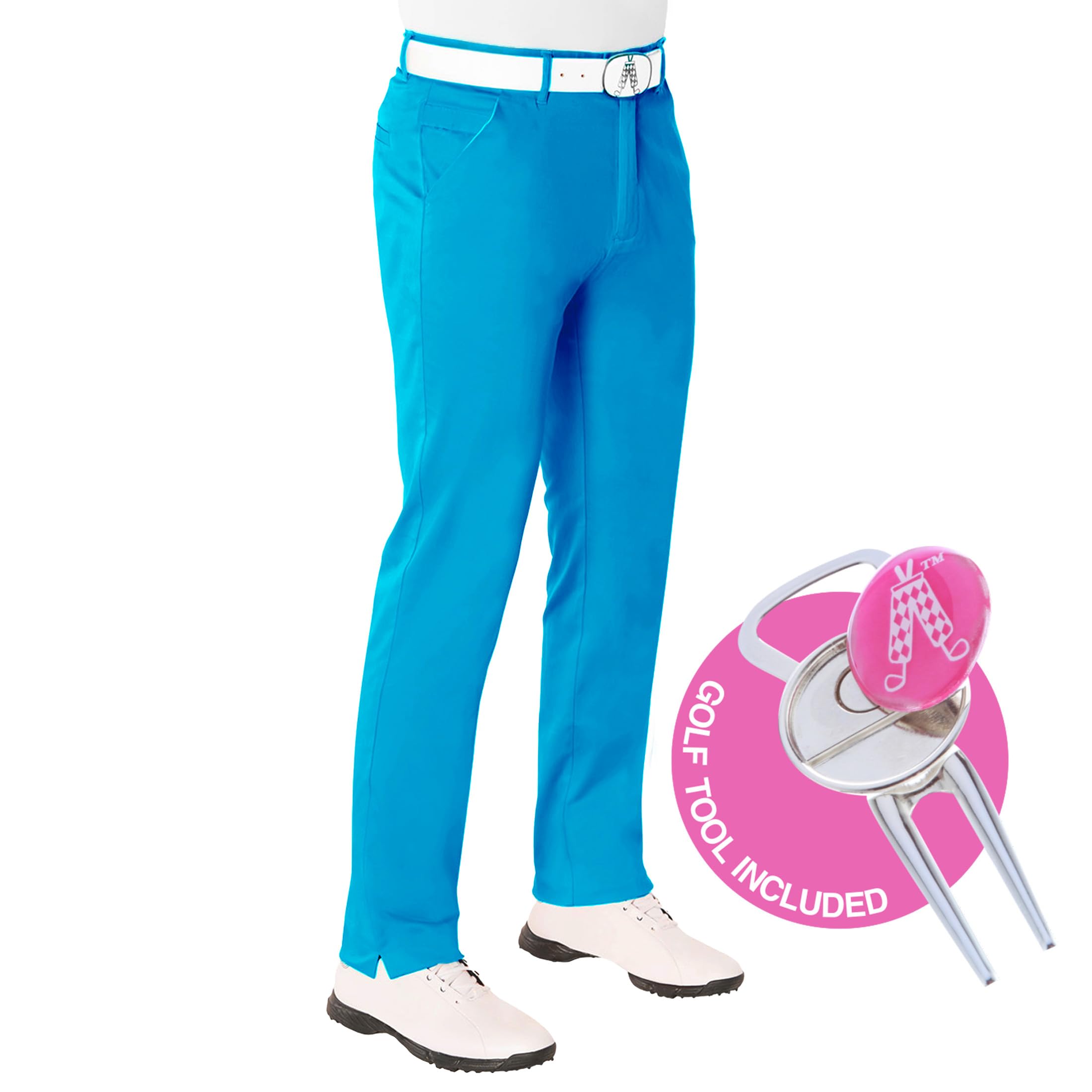 Royal & Awesome Blue Golf Hosen für Männer, Herrengolfhosen, Funky Herrengolfhosen, Golfchinos für Männer