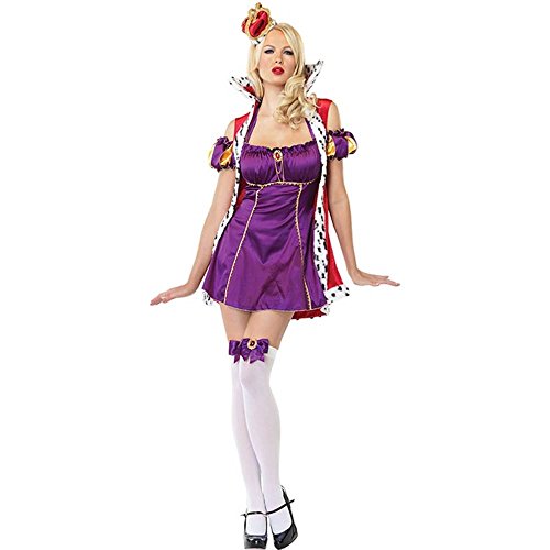 Leg Avenue 83580 - Violette Königin Karneval Kostüm 4-teilig - violett/rot (Medium)