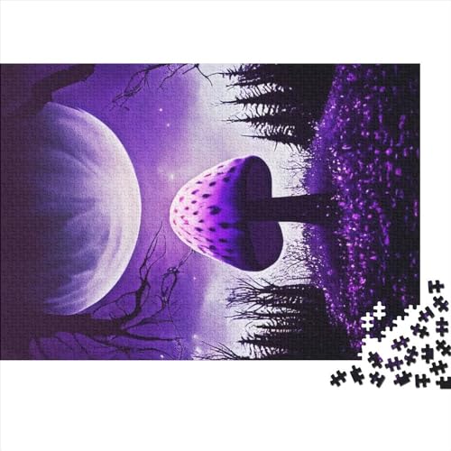 Space Purple Mushroom 1000 Erwachsene, lustiges Puzzleteil, Entspannung und Intelligenz, Stressabbau, Spielzeug, Dekoration, Bildungsspiel, Spielzeug, Intellektuelles Spiel, 1000 Stück (75 x 50 cm)