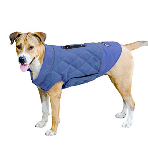 TFENG Reflective Hunde Dog Jacket Wendehundemantel Warm Gepolsterte Puffer Hundeweste Puppy Jacket (Blau, 2XL)