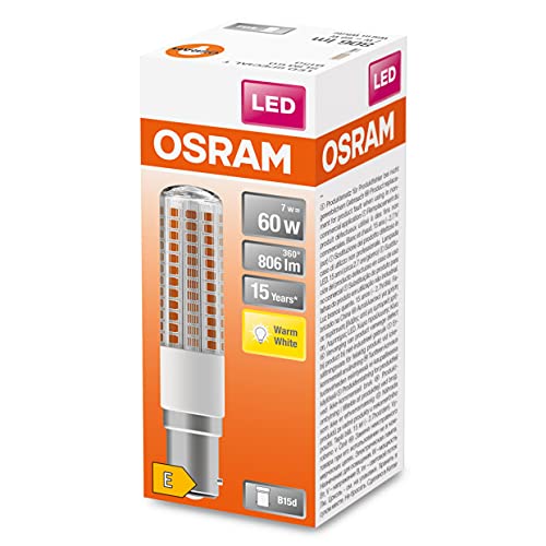 OSRAM LED SPECIAL T SLIM / LED-Lampe: B15d, 7 W, 60-W-Ersatz-für, klar, Warm weiß, 2700 K, 4er- Pack