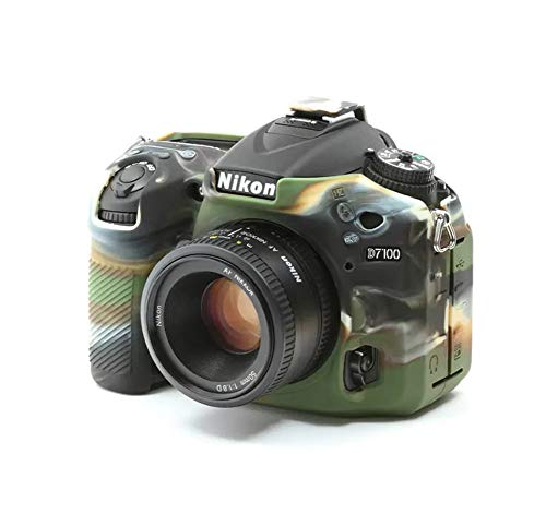 kinokoo Professionelle Silikon-Schutzhülle für Nikon D7100/7200 digitale Spiegelreflexkamera, Nikon D7100 Schutzhülle aus Gummi (Camouflag)