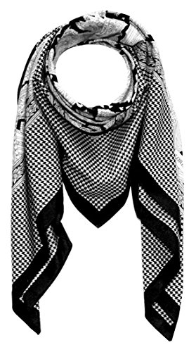 Lorenzo Cana Quadratisches XL Herren Tuch Baumwolle kombiniert mit Seide 110 x 110 cm Naturfaser Marken Schaltuch Halstuch Hahnentritt Paisley