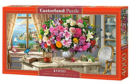 Castorland C-400263-2 Summer Flowers and Cup of Tea,Puzzle4000 Puzzle, bunt