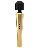 DORCEL Megawand, Leistungsstarker Zauberstab-Vibrator (Stab), Elegante Externe Stimulator Mit Flexiblen Silikonkopf, USB Wiederaufladbaren, Gold Edition