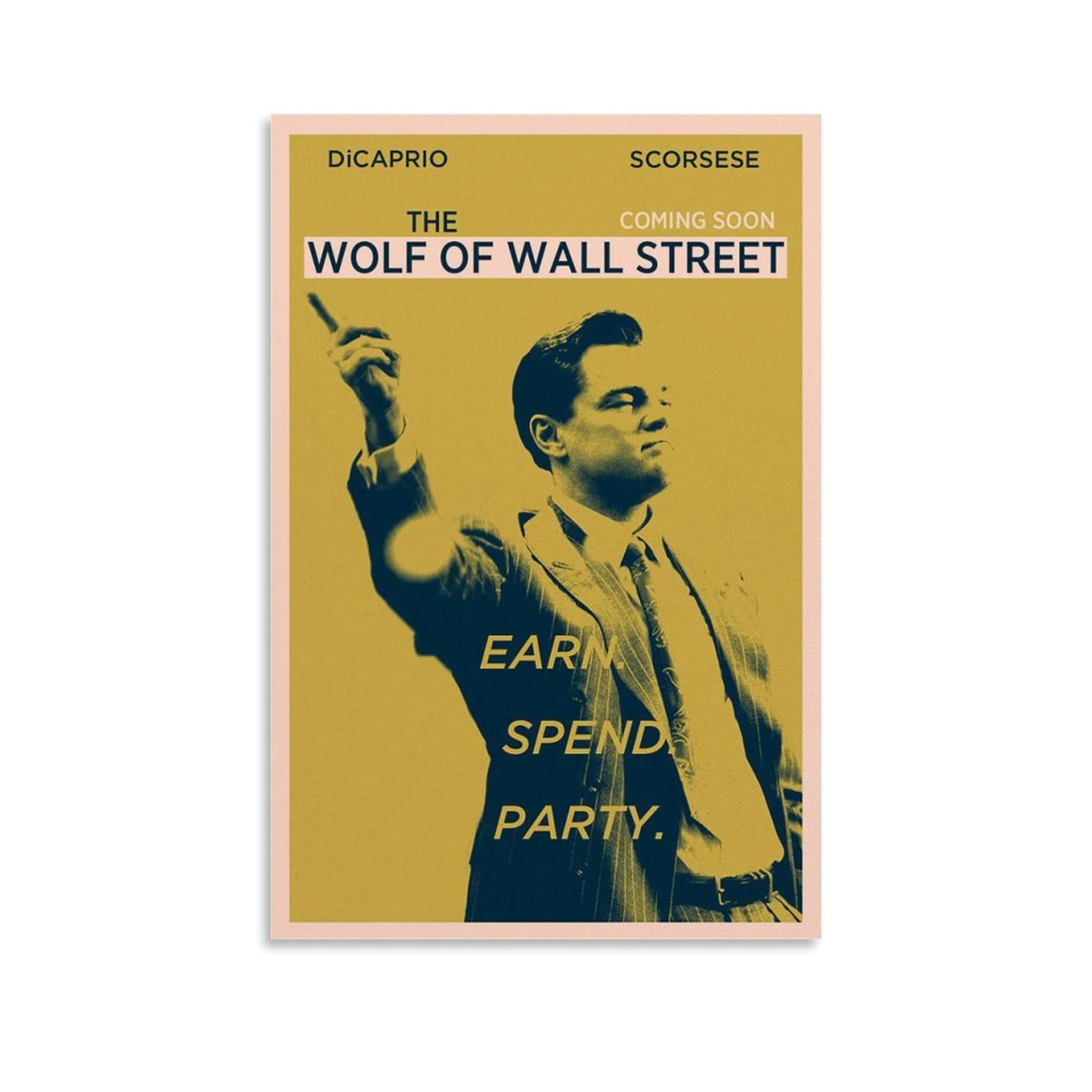 ZXCY Filmposter "The Wolf of Wall Street", Poster auf Leinwand, Kunst, Poster und Wandkunst, Kunstdruck, modernes Familienschlafzimmer, Dekoration, Poster, 50 x 75 cm
