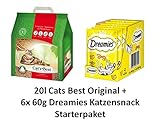 Cats Best Original Katzenstreu 20l + Dreamies Katzensnack Käse