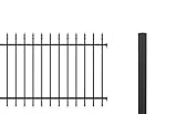 Alberts, matt-schwarz 100 cm | Länge 2 m GAH 510343 Zaunerweiterungsset Chaussee, zum Einbetonieren Höhen-wahlweise in verschiedenen Farben | kunststoffbeschichtet