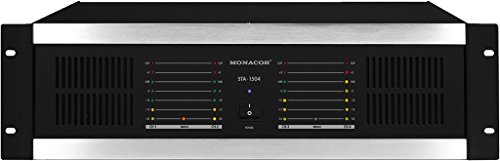 MONACOR STA-1504 Mehrkanal-PA-Verstärker mit integriertem Limiter schwarz