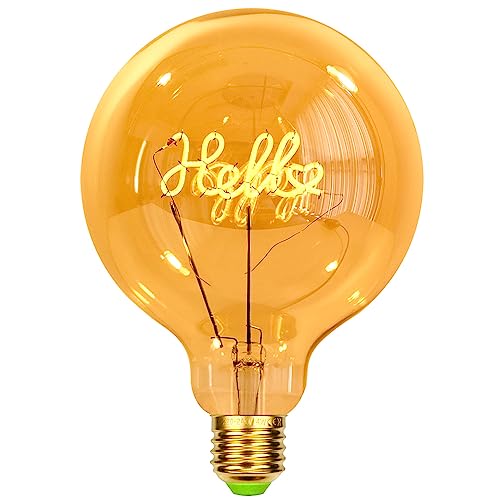 TIANFAN Vintage-Glühbirnen, LED-Glühbirne, 4 W, dimmbar, Liebes-/Heim-Buchstabe, dekorative Glühbirnen, 220/240 V, E27, Tischlampe (Hello)