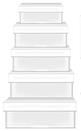 Ursus 17730099F Blanko Geschenkkarton, rechteckig, weiß, 5er Set, aus kaschiertem Karton, zum Selbstgestalten, ideal für schöne Überraschungsmomente