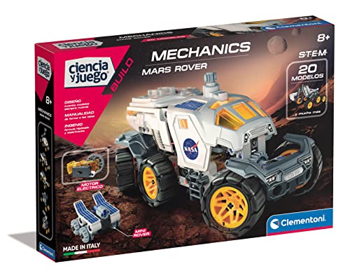 Clementoni- Mechanik-Labor NASA Mars Rover, Bausatz für Space Nave NASA, Wissenschaftliches Spielzeug in Spanisch, Ab 8 Jahren (55470)
