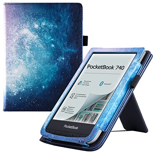 E-Book-Schutzhülle Standtasche für Pocketbook 740 InkPad 3 Pro/für Pocketbook 740 InkPad 3 Color – Premium-Schutzhülle mit Handschlaufe/Sleep/Wake E-Book-Fälle ( Color : Galaxy , Size : Pb 740 Color )