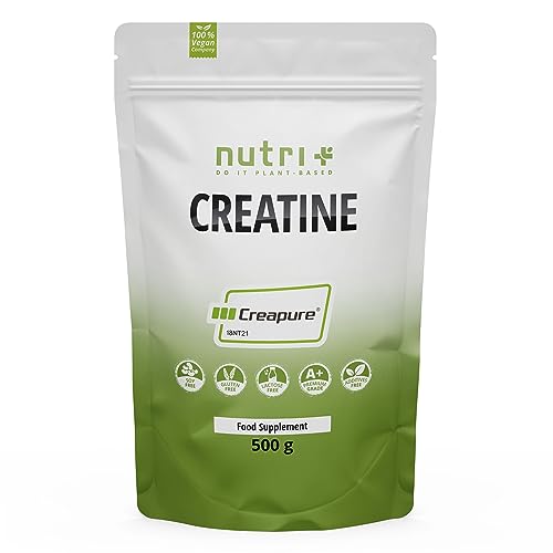 Creapure 500g - CREATIN MONOHYDRAT Pulver - 99,99% rein - hochdosiert - Ultrafeines Kreatin Neutral - Nutri + Creatine Powder Vegan - Premiumqualität aus Deutschland