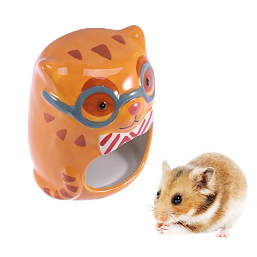 POPETPOP Keramik Hamster Hideout Nest-Hamster Sandbad-Chinchilla Staubbad-Sommer Coole Kleintier Haustier Nesting Habitat Käfig-Eule Design
