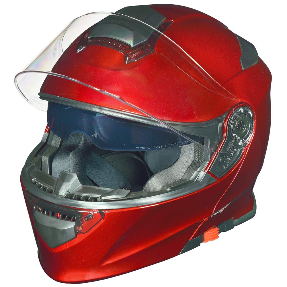 RS-983 Bluetooth Klapphelm Motorradhelm Conzept Motorrad Modular Helm rueger, Farbe:Rot, Größe:XXL (63-64)