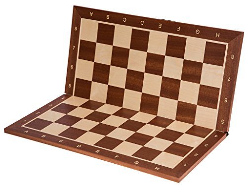 Square - Pro Schachbrett Nr. 6 - Mahagoni SK - Faltbar - Feld 58 mm - Schachspiel aus Holz