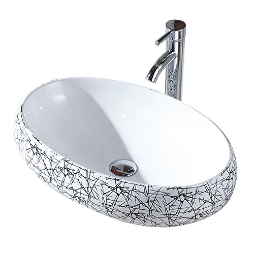 HomeLava Badezimmer-Waschbecken Weiß Keramikbecken Set (Wasserhahn nicht im Lieferumfang enthalten), weiß