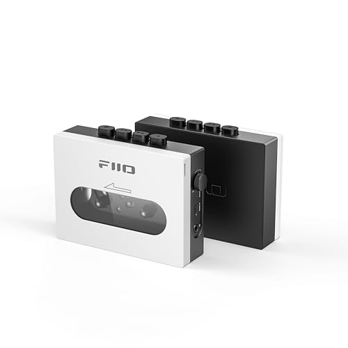 FiiO CP13 Tragbarer Kassettenspieler mit 3,5-mm-Kopfhöreranschluss, ultra-niedriger Jitter, angetrieben durch Typ-C- oder Lithium-Batterie (Weiß und Schwarz)