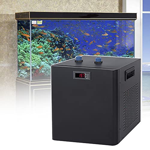 Aquarienkühler, 1/10 PS Wasserkühler für Hydrokultursystem mit Kompressorkühlung, HD-Display (einfache Temperatureinstellung), spezielles leises Design, für Aquarien 160L, 300L,500L,1000L,300L