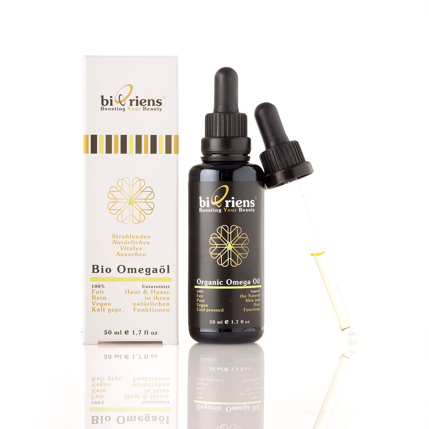 Bio Omegaöl in Premium-Qualität. Anti-Aging Naturkosmetik für gesunde Haut und kräftige Haare von biOriens cosmetics: 100% Fair, Rein, Vegan und Kalt gepresst - 50 ml