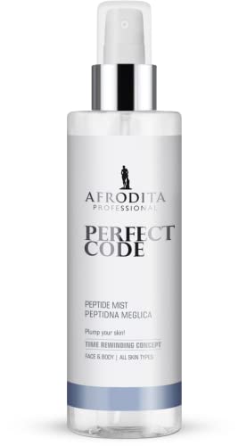 Afrodita Professional PERFECT CODE Gesichts und Körpernebel mit Peptiden | 100ml | Peptid- und Hyaluronsäurekomplex | Für ein jugendliches, hydratisiertes und geglättetes Hautbild | Vegan