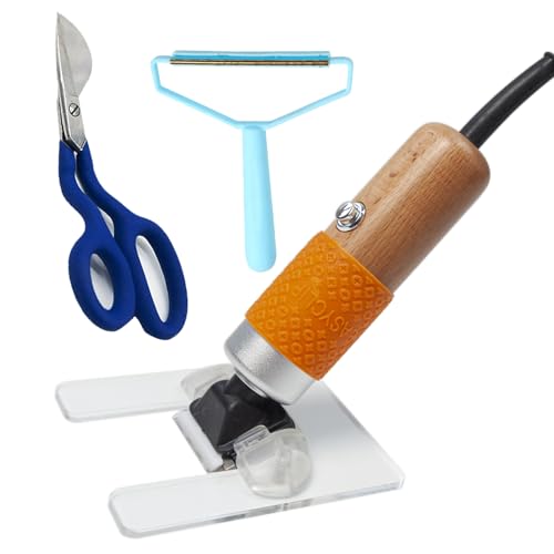 Roboraty 200-W-Teppichschneider-Maschinenset – Komplettset für die präzise Teppichpflege: Scherführung, Blaue Entenschnabelschere, Fusselentferner, Tufting-Schere,Orange