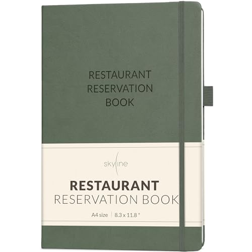 Skyline Restaurant-Reservierungsbuch - undatiertes Reservierungsbuch für den Esstisch - Gäste- & Servierbuch 2024 - Restaurantbedarf (Cypress)