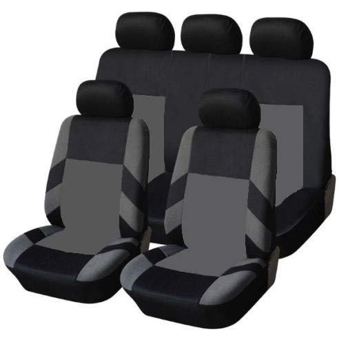 Auto Sitzbezüge Grau Schwarz Schonbezüge Komplettset Komfort Hochwertig Komplettsatz