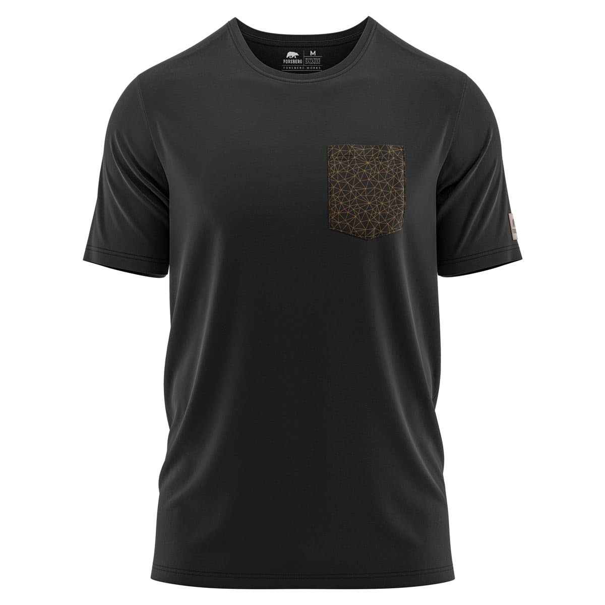 FORSBERG T-Shirt mit Brustlogo im Polygondesign, Farbe:schwarz/Bronze, Größe:3XL
