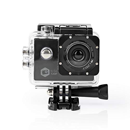 Nedis - Action-Kamera - HD 720p - Wasserdichtes Gehäuse - Leichtgewicht - Mitgelieferten Halterungen - Scharfer HD-Bildqualität - MicroSD-Karten 32 GB - Outdoor-Aktivitäten