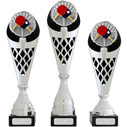 pokalspezialist Pokal L Pokal Tischtennis Serie Verdun Trophäe Silber groß mit Gravur
