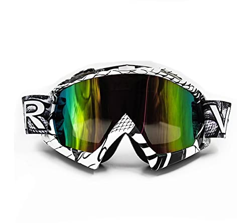Motorradbrillen Motocross Brille Maske Enduro UV-Schutz, Skibrille Snowboard Brille Anti-Kratz Winddicht - Farbige Linsen