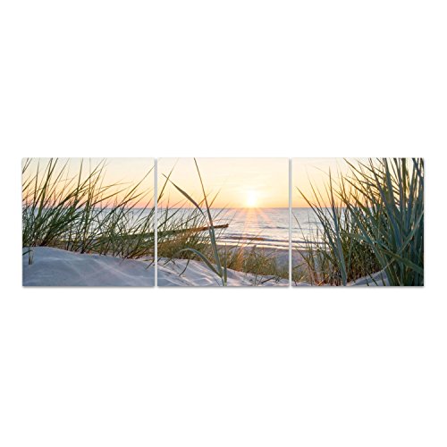 DekoGlas Glasbild 'Ostsee' Acrylglas Bild Küche, Wandbild Flur Bilder Wohnzimmer Wanddeko, mehrteilig 3 x 50x50 cm