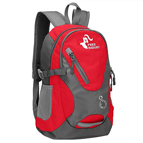 Kleiner Tagesrucksack 20L Radfahren Wanderrucksack Wasserdichter Reiserucksack Leichtgewicht (Rot)