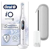 Oral-B iO Series 8 Elektrische Zahnbürste/Electric Toothbrush, 6 Putzmodi für Zahnpflege, Magnet-Technologie, Farbdisplay & Reiseetui, Limited Edition, white alabaster