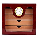 Zigarrenholz-Zigarrenschrank mit großer Kapazität 4-Schubladen-Zigarren-Humidor-Schrankbox mit Luftbefeuchter-Hygrometer