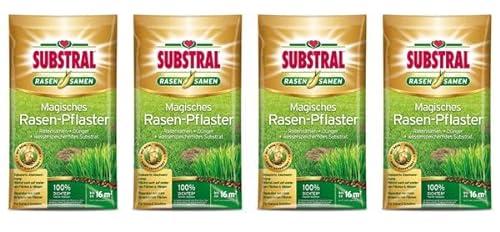 SUBSTRAL Magisches Rasen-Pflaster 14,4 kg - 3 in 1 Reparatur Mischung aus Rasensamen Keimsubstrat & Dünger