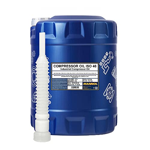 10 Liter, MANNOL 2901 Compressor Oil ISO 46 Kompressorenöl + Auslaufschlauch (3,50€/L)