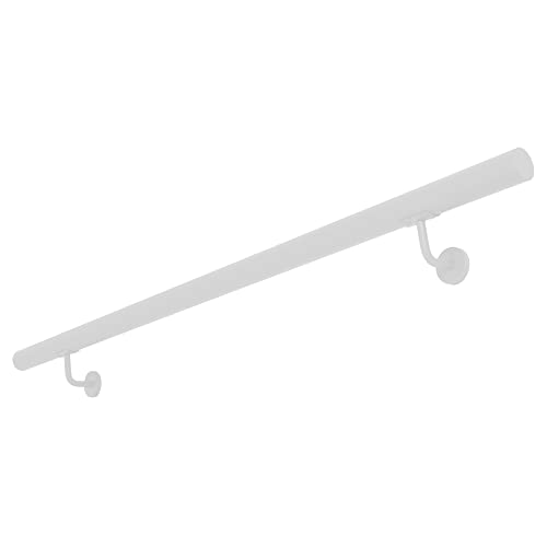 Edelstahl Handlauf 50-200 cm Treppengeländer Geländer Wandhandlauf für Treppe aus Edelstahlrohr Komplettset Weiß V2Aox, Länge:110 cm
