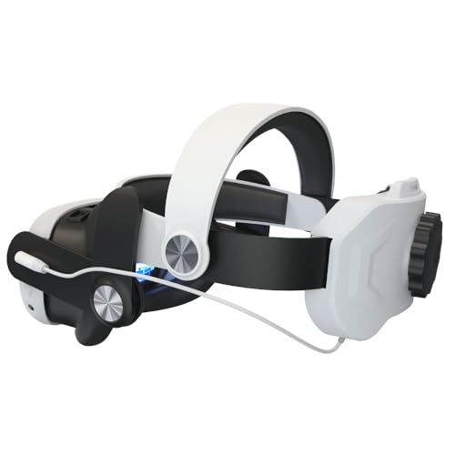 AZURAOKEY Kopfgurt mit Akku für Meta Quest 3, Verstellbarer, Leichter Ersatz-Elite-Gurt für VR, 6000 mAh, wiederaufladbarer Akku, alternativer Kopfgurt