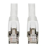 Eaton Cat8 Snagless-Ethernet-Kabel, 25G / 40G zertifiziertes Netzwerk-Patchkabel, 22 AWG S / FTP, PoE, Weiß, 20 Fuß / 6 Meter (N272-020-WH)