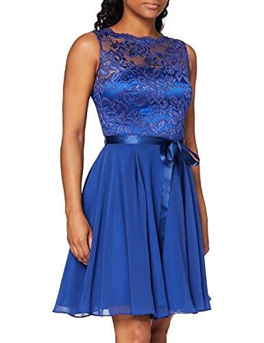Swing Damen Kleid mit Floraler Spitze Blau (Royalblau 3333), 36