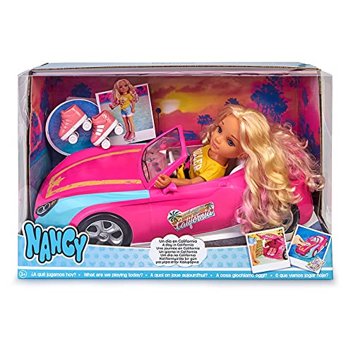Nancy - Ein Tag in Kalifornien, Puppe mit Auto und Schlittschuhen für Mädchen und Jungen ab 3 Jahren (Famosa 700015788)