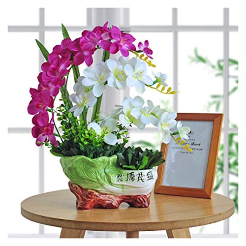 Künstliche Pflanzen Künstliche Pflanze Topf künstliche Orchidee Pflanze Falsch Orchidee Pflanze mit interessantem Keramik Blumentopf Innen glückliche Dekoration Ornamente Perfekte Warming Geschenk Kun