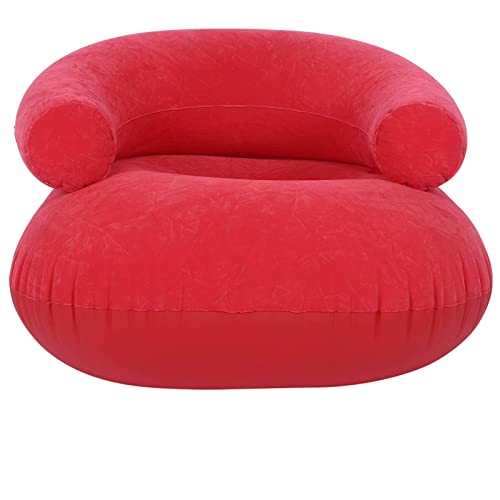 Mikrokos Aufblasbare Couch - Aufblasbarer Flocking Sofastuhl mit Armlehne für Wohnzimmer Schlafzimmer Gartenmöbel Zubehör