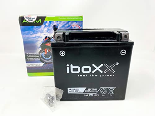 Motorrad Batterie YTX14-BS kompatibel mit Piaggio MP3 300 LT Yourban M75100 2011-2016