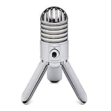 Samson Meteor Mic - Portable USB Studio Quality Condenser Microphone - High Performance, General Purpose/Podcast/Gaming/Music Recording Microphone, 16-bit, 44.1/48kHz resolution, Silver Chrome